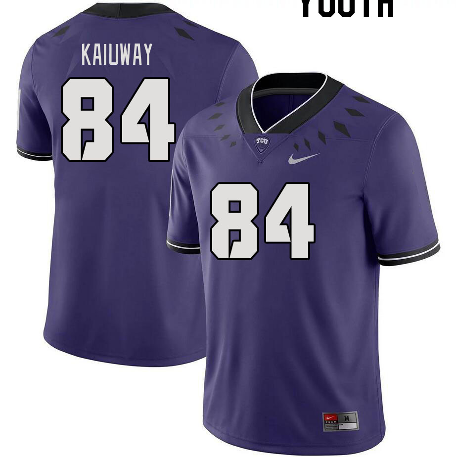 Youth #84 Lafayette Kaiuway TCU Horned Frogs 2023 College Footbal Jerseys Stitched-Purple